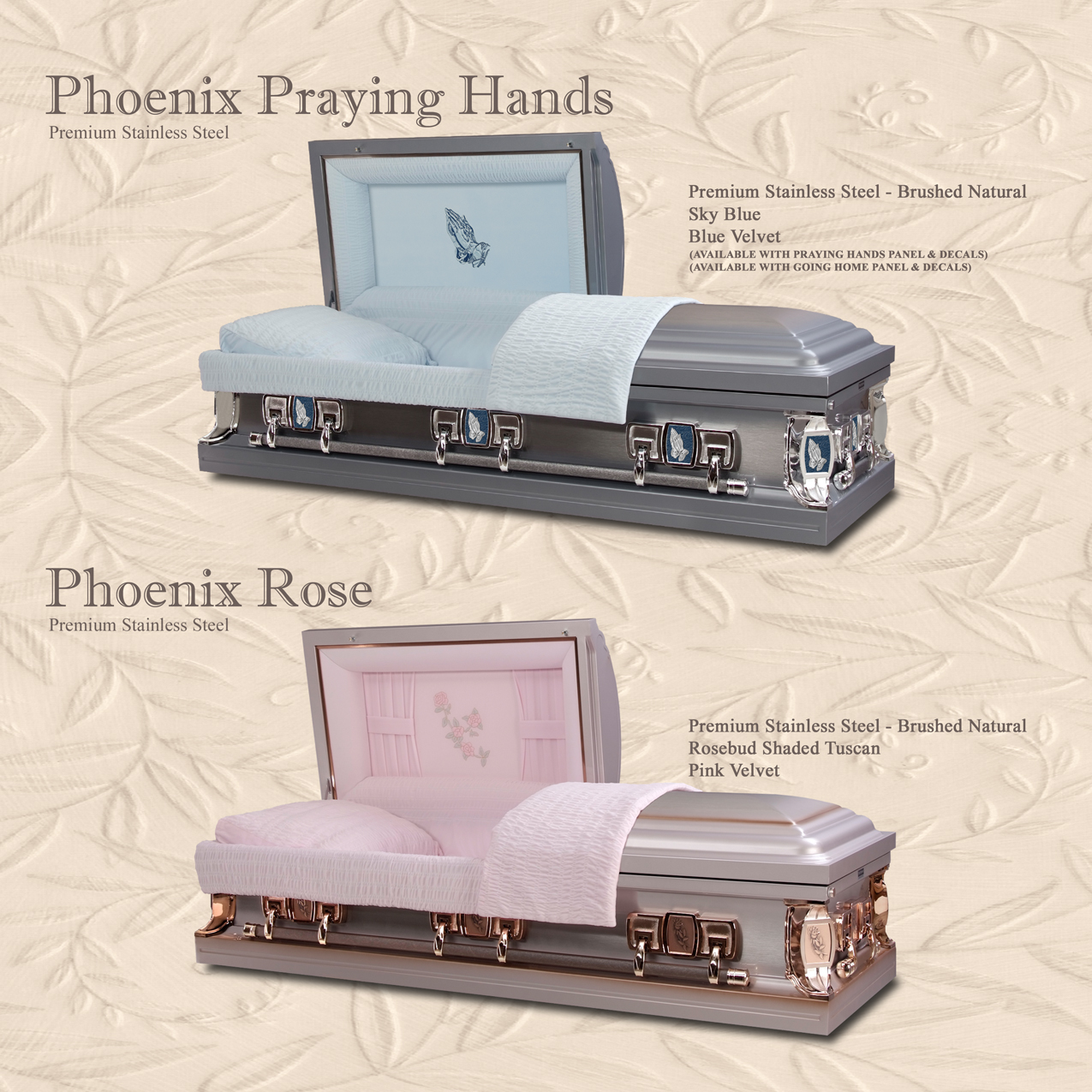Phoenix Praying Hand Rose SS 20X20 PROOF